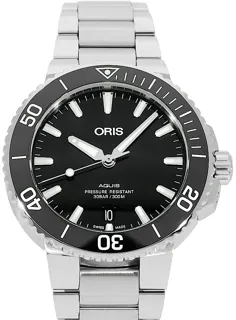 Oris Aquis Date 01 733 7732 4134-07 8 21 05PEB Stainless steel Schwarz