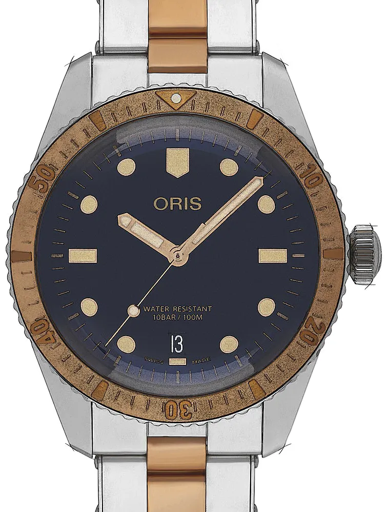 Oris Divers Sixty Five 01 733 7707 4355-07 8 20 17 40mm Edelstahl / Bronze Blue