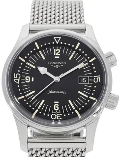 Longines Heritage L37744506 42mm Stainless steel Black