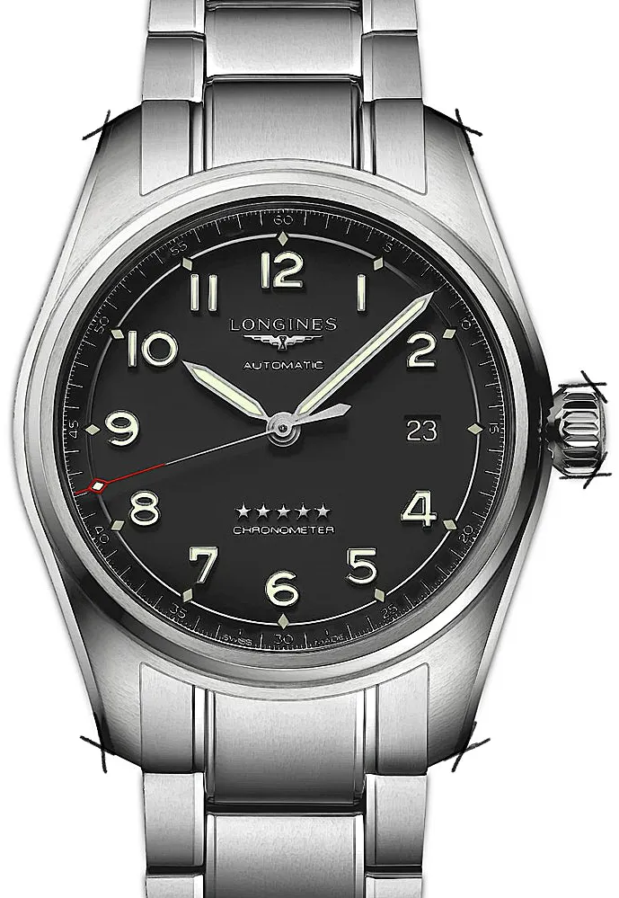 Longines Spirit L3.810.4.53.6 40mm Edelstahl Black