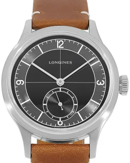 Longines Heritage L28284532 38.5mm Stainless steel Black