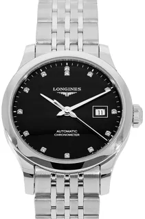 Longines Record L2.321.4.57.6 Stainless steel Schwarz