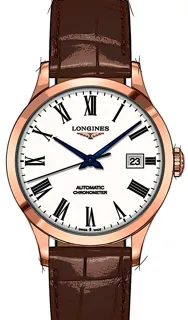 Longines Record L2.820.8.11.2 Rose gold Weiß