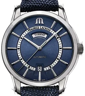 Maurice Lacroix Pontos Day Date PT6358-SS004-431-4 Stainless steel Dark Blue