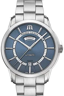 Maurice Lacroix Pontos Day Date PT6358-SS002-431-1 Stainless steel Dark Blue