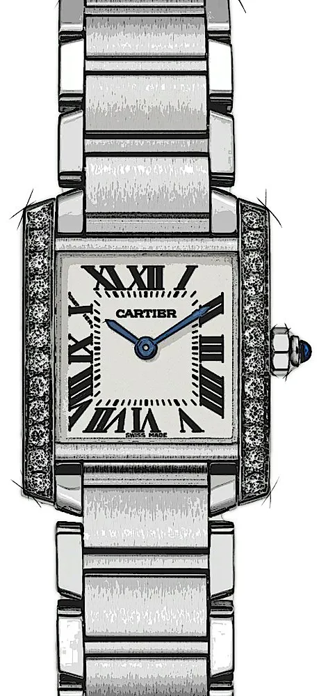 Cartier Tank Française W4TA0008 25.2mm Edelstahl Silber