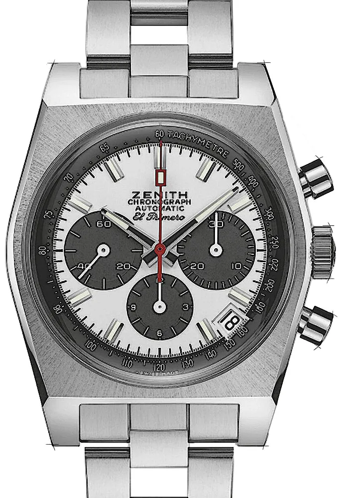 Zenith El Primero Chronomaster 03.A384.400/21.M384 37mm Edelstahl White