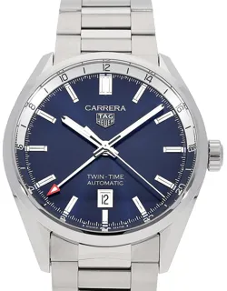 TAG Heuer Carrera Twin Time WBN201A.BA0640 Stainless steel Blau