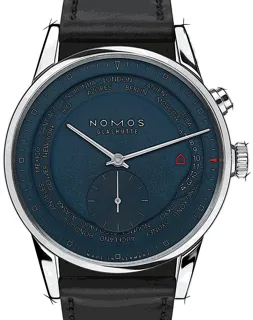 NOMOS Weltzeit nachtblau 807 Stainless steel Blue