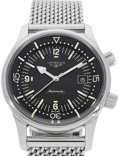 Longines Heritage L37744506 Stainless steel Black