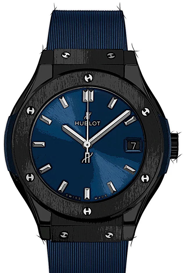 Hublot Classic Fusion 581.CM.7170.RX 33mm Black ceramic Blue