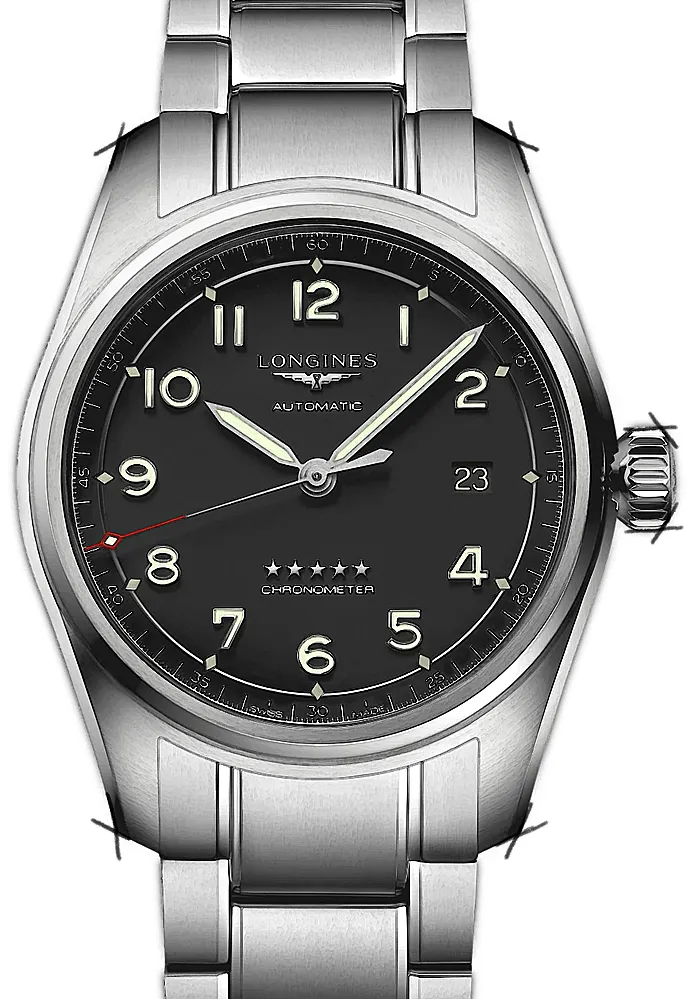 Longines Spirit L3.810.4.53.6 40mm Stainless steel Black