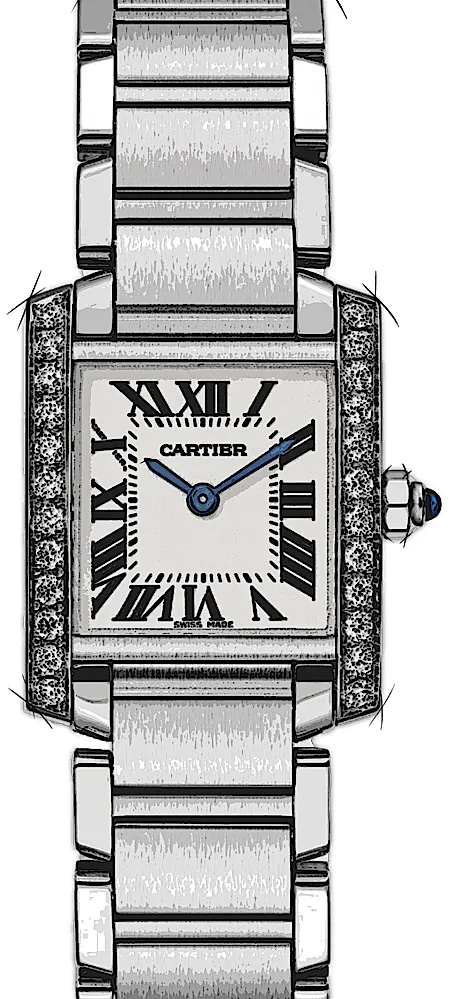 Cartier Tank Française W4TA0008 25.2mm Stainless steel Silver