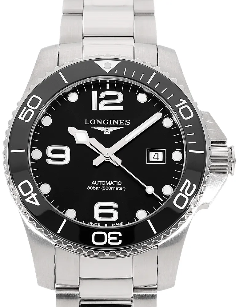 Longines HydroConquest L3.782.4.56.6 43mm Stainless steel Black