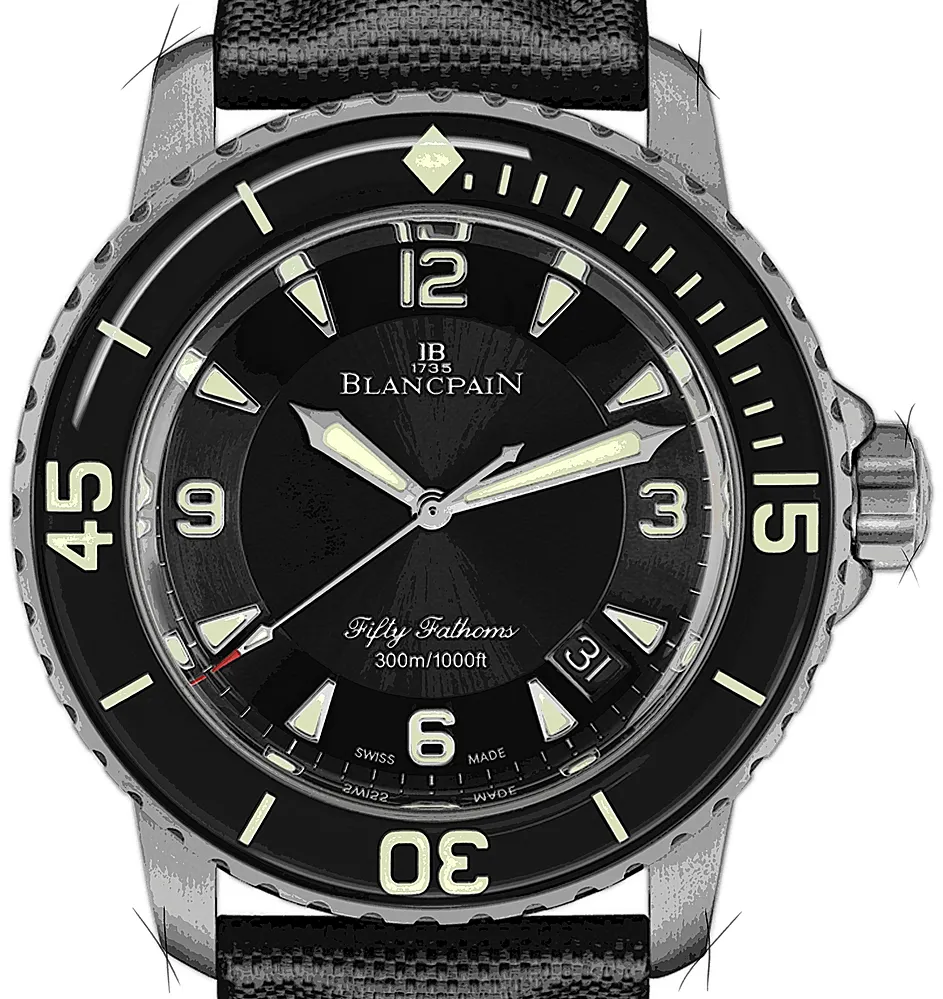 Blancpain Fifty Fathoms 5015-1130-52A 45mm Stainless steel Black