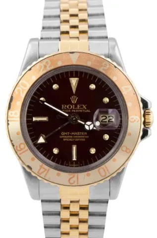 Rolex GMT-Master 1675 40mm Yellow gold and Stainless steel Brown