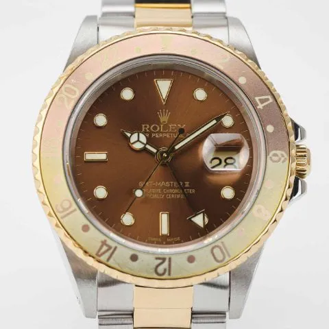 Rolex GMT-Master II 16713 40mm Yellow gold and Stainless steel Brown