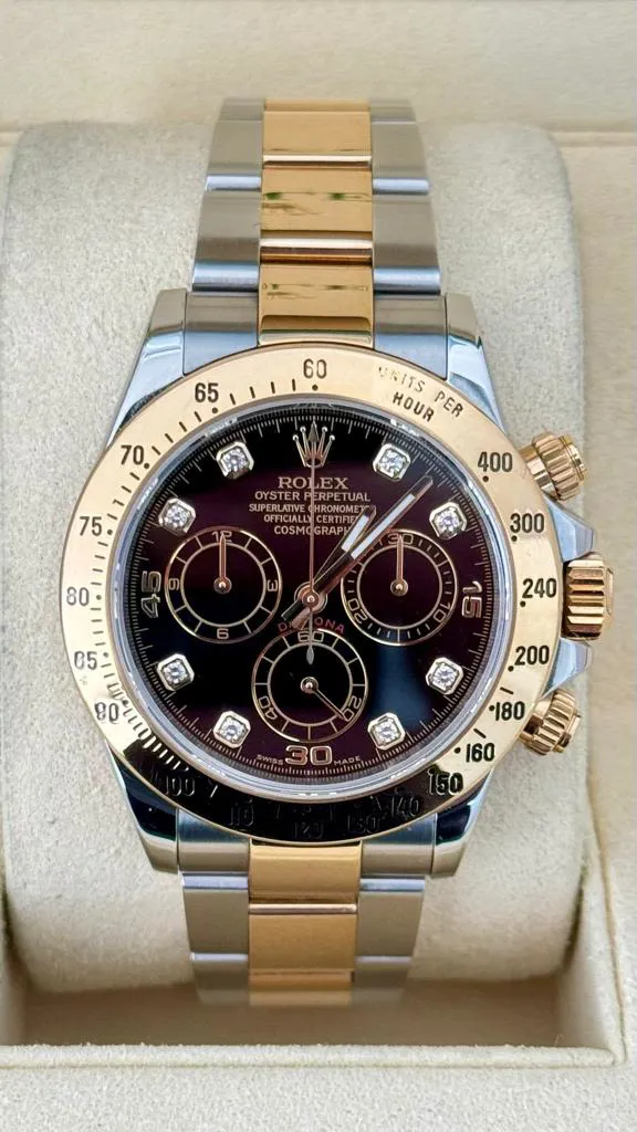 Rolex Daytona 116523 40mm Yellow gold and Stainless steel Black