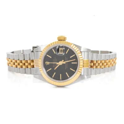 Rolex Lady-Datejust 69173 26mm Yellow gold and stainless steel Black 6