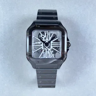 Cartier Santos de Cartier Skeleton WHSA0015 40mm Stainless steel Silver