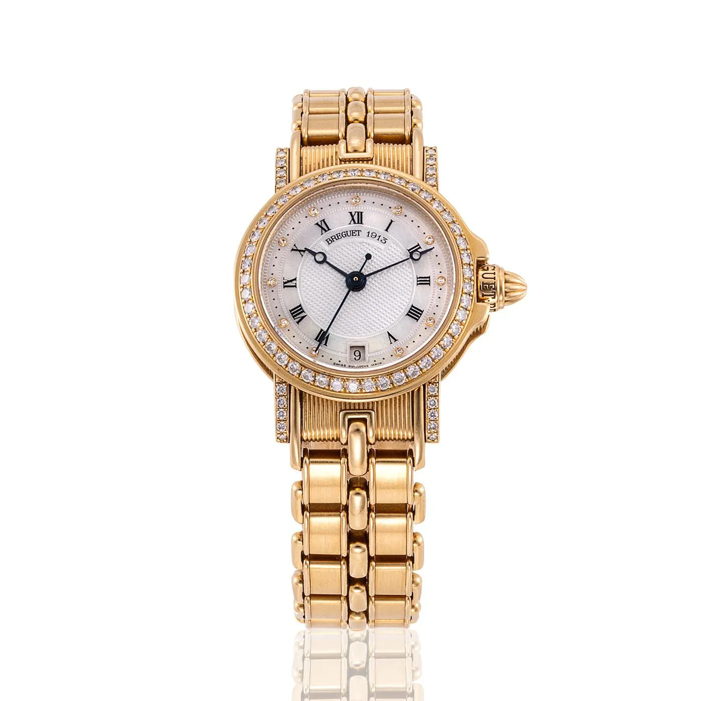 Breguet Marine 26mm Diamond and 18k yellow gold Mother-of-pearl