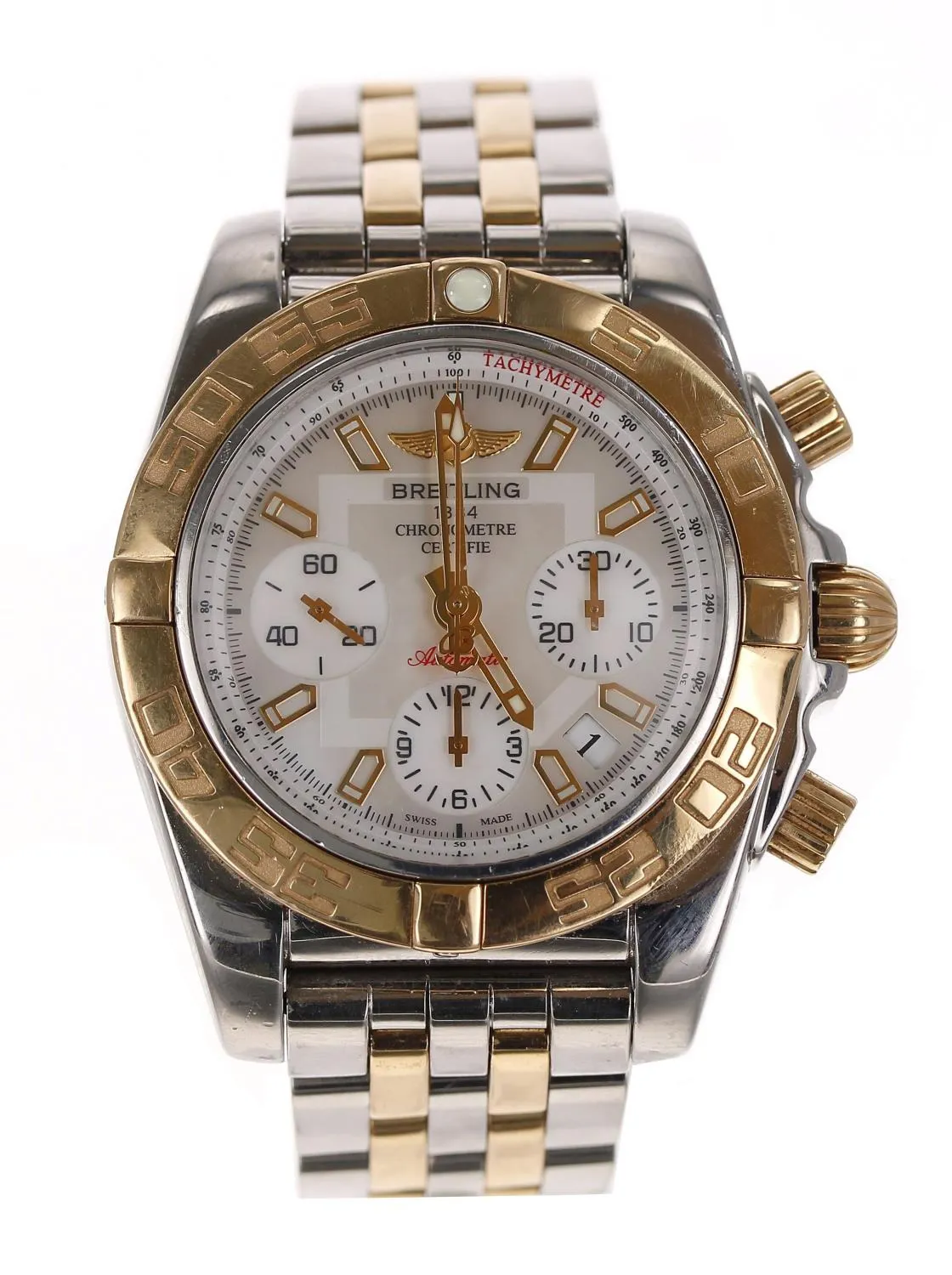 Breitling Chronomat 41 CB0140 41mm Rose gold and stainless steel Mother-of-pearl