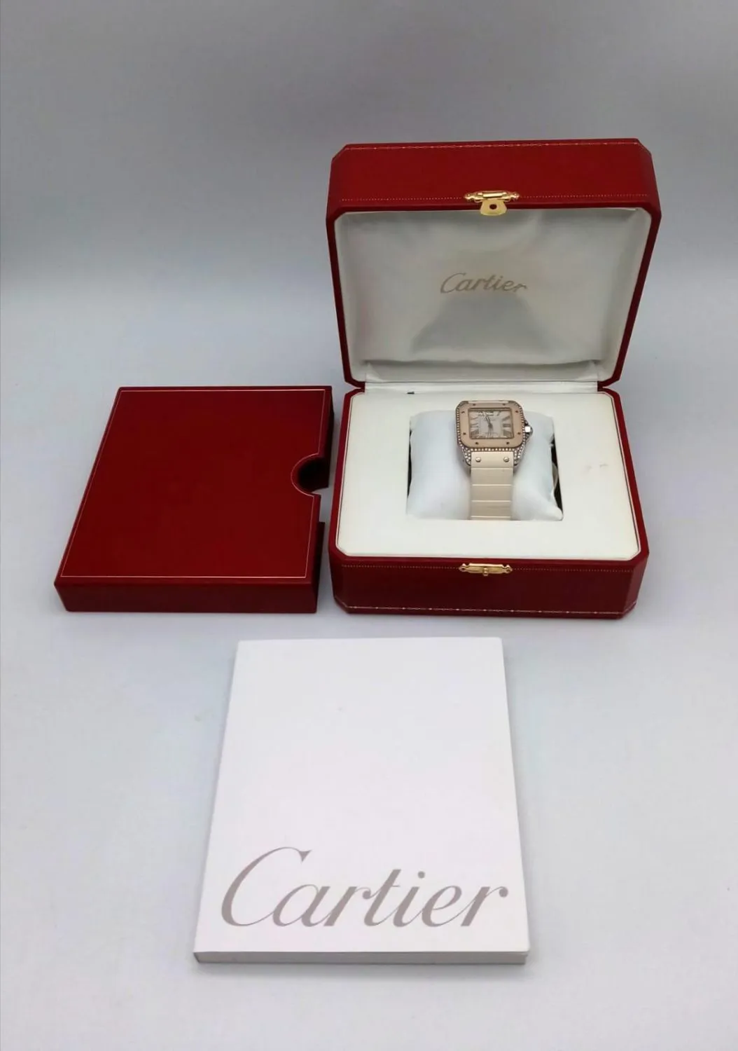 Cartier Santos 100 15659 34mm Diamond White 5