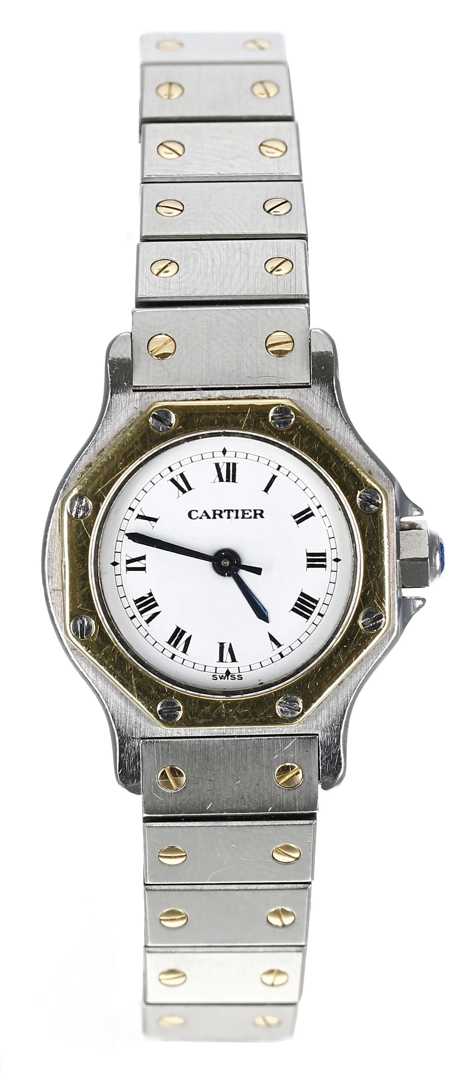 Cartier Santos Octagon 2966 26mm Yellow gold and Stainless steel White