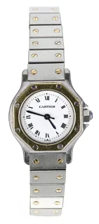 Cartier Santos Octagon 2966 Yellow gold and Stainless steel White