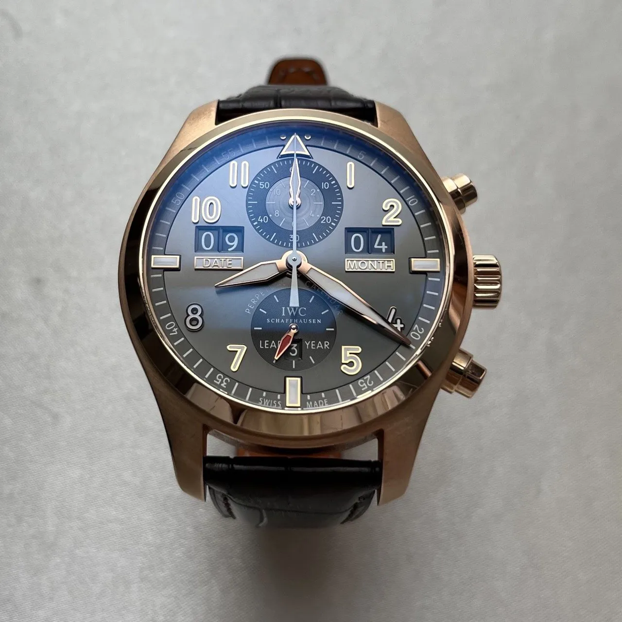 IWC Perpetual Calendar IW379103 46mm Rose gold Grey