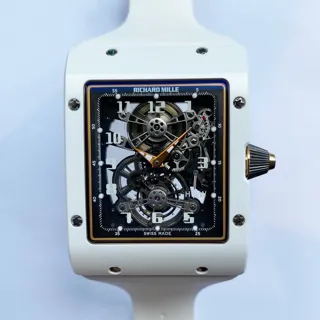 Richard Mille Extra Flat Tourbillon RM017 White Ceramic RM017 White Ceramic Ceramic Skeletonized