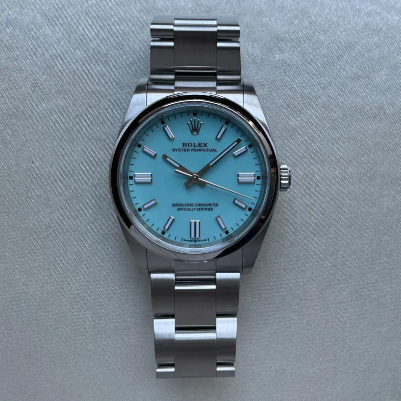 Rolex Oyster Perpetual M126000-0006 36mm Steel Turquoise blue