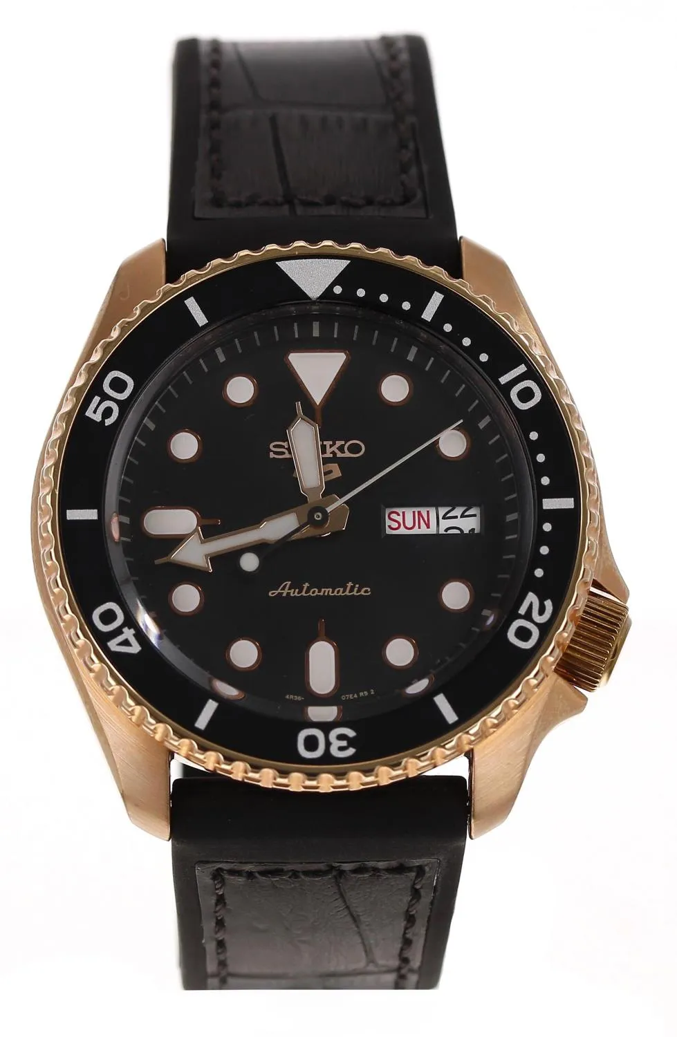 Seiko 5 Sports 4R36-07G0 41mm Gold-plated Black