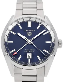 TAG Heuer Carrera Twin Time WBN201A.BA0640 Stainless steel Blue