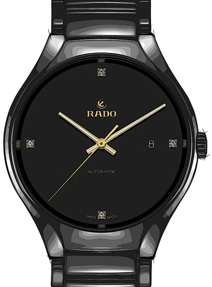 Rado True R27056712 40mm Black ceramic Black