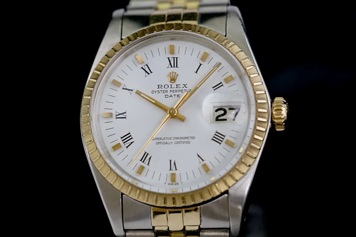 Rolex Oyster Perpetual Date 1505 34mm Yellow gold Weißes 4