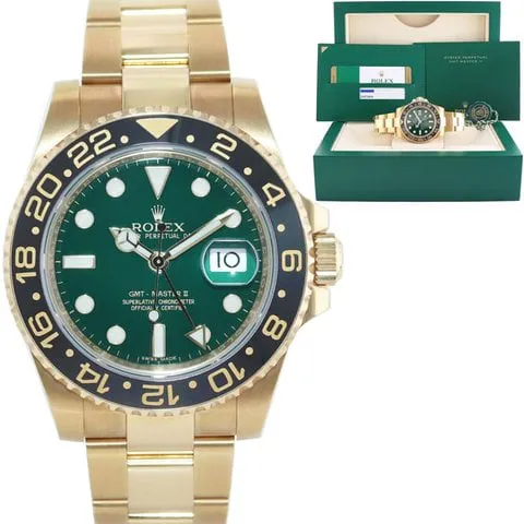 Rolex GMT-Master II 116718 40mm Yellow gold Green