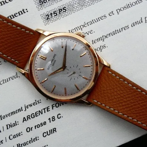 Patek Philippe Calatrava 5196R-001 37mm Rose gold Silver