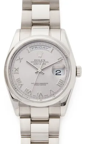 Rolex Day-Date 36 118209 36mm White gold Silver