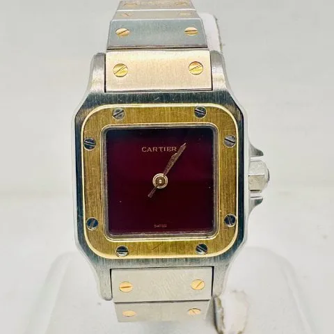 Cartier Santos 0902 23mm Yellow gold and Stainless steel Bordeaux