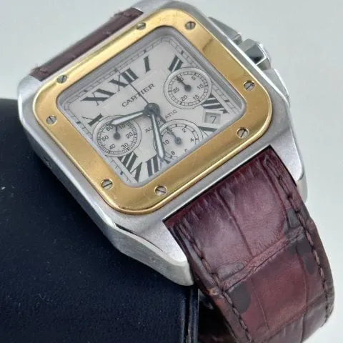 Cartier Santos W20091X7 42mm Yellow gold and Stainless steel White