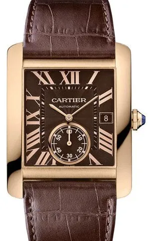 Cartier Tank W5330002 34mm Rose gold Brown