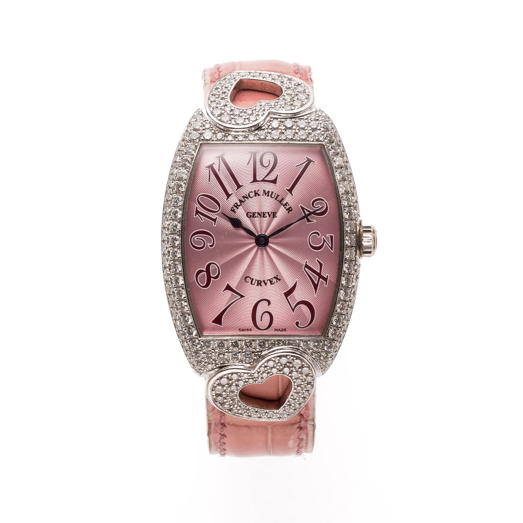 Franck Muller Curvex 7502 QZ HJ 29mm White gold and Diamond Rose