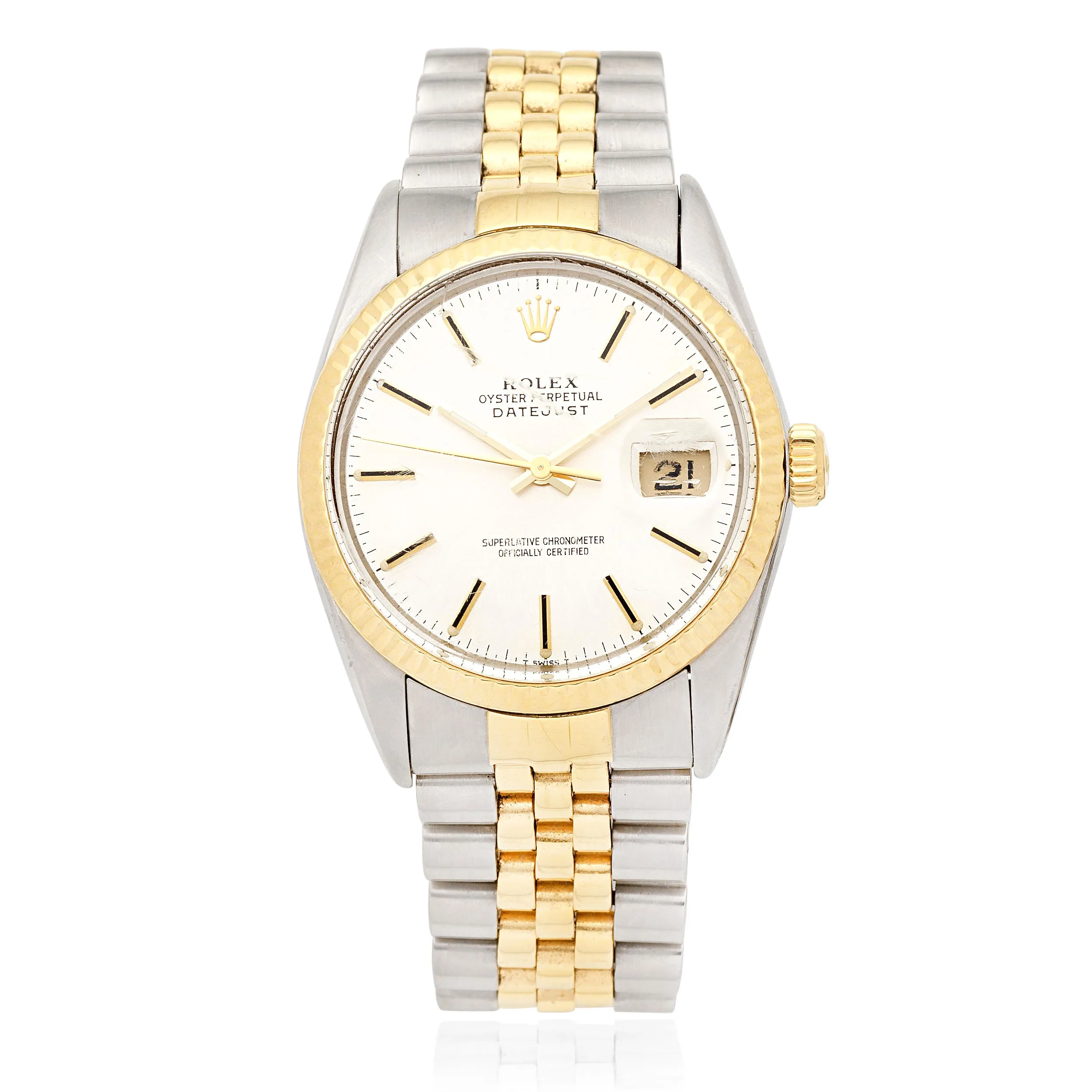 Rolex Datejust 36 16013 35mm Yellow gold and stainless steel Silver