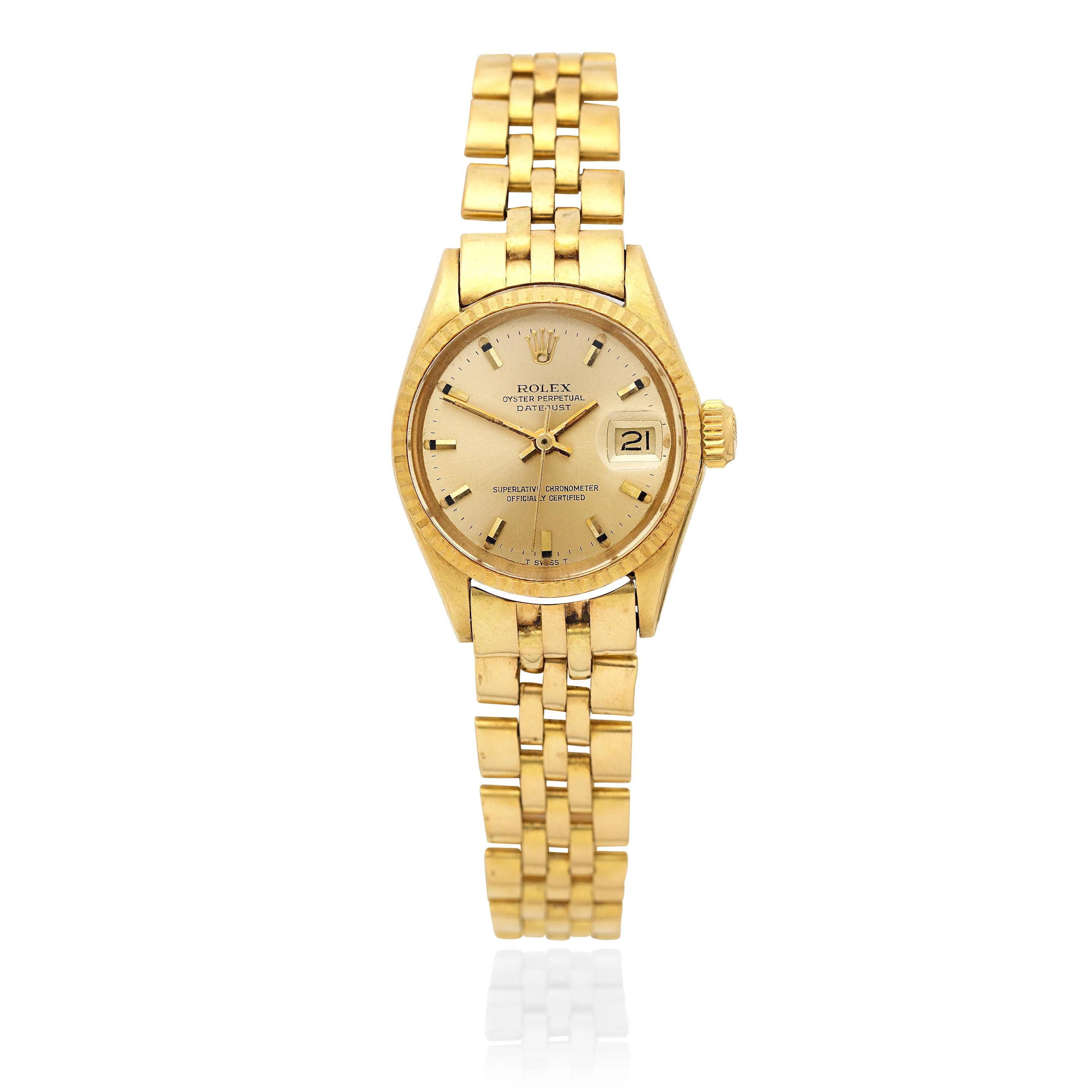 Rolex Oyster Perpetual Date 6517 26mm Yellow gold Champagne