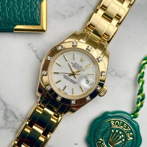 Rolex Lady-Datejust Pearlmaster 80318 29mm Yellow gold White