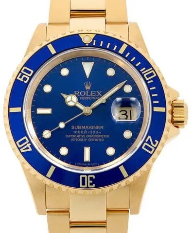 Rolex Submariner 16618 40mm Yellow gold Blue