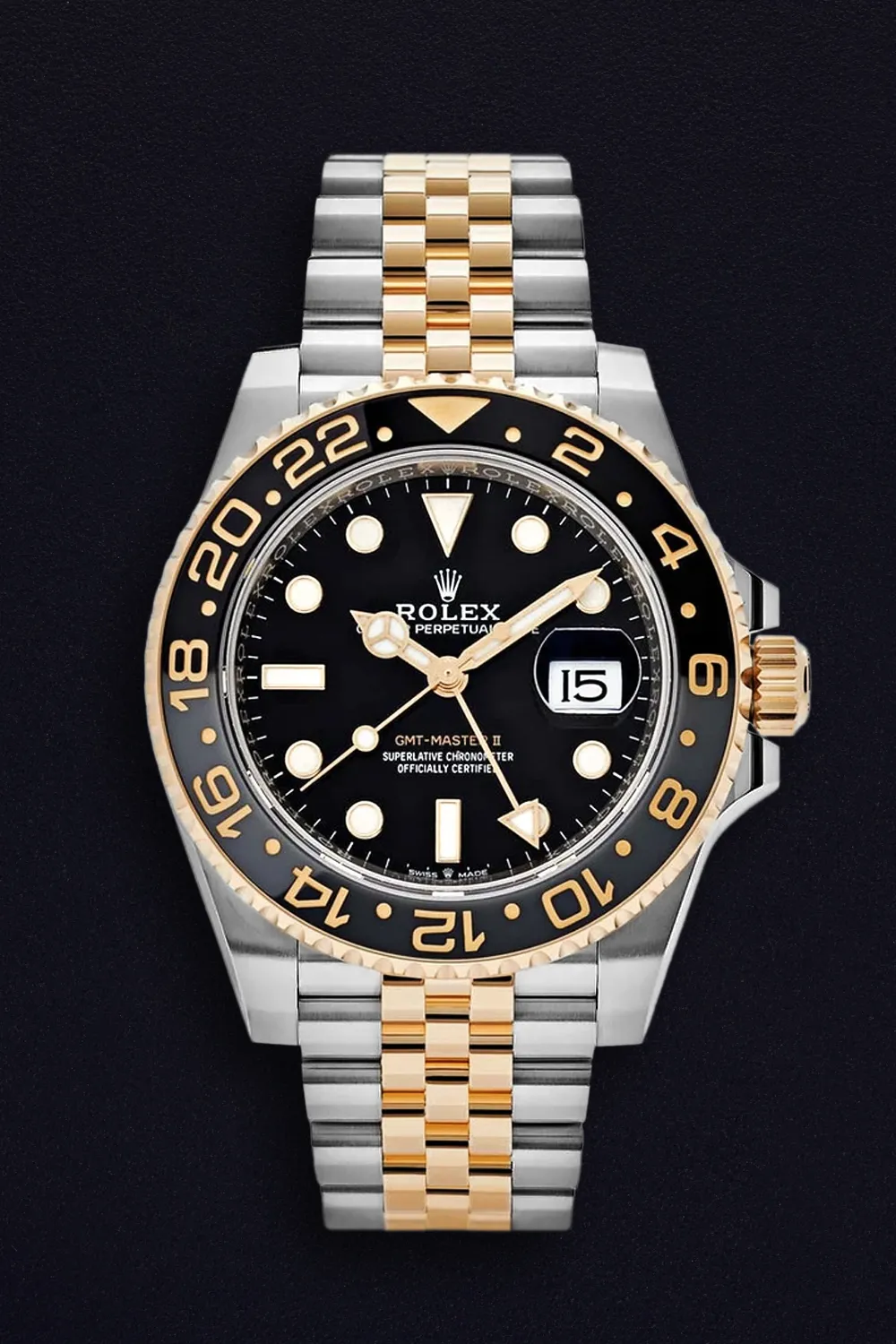 Rolex GMT-Master II 126713GRNR 40mm Yellow gold and Stainless steel Black