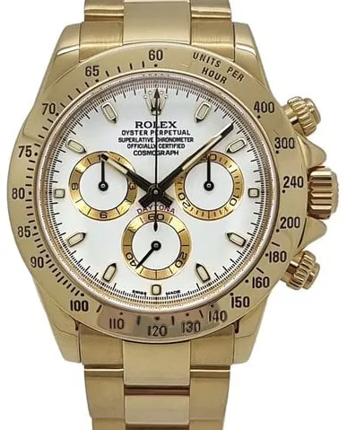 Rolex Daytona 116528 40mm Yellow gold White