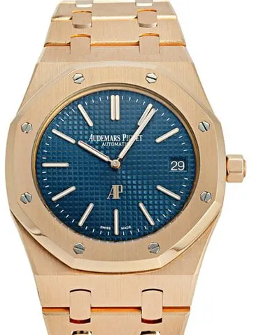 Audemars Piguet Royal Oak 15202OR.OO.1240OR.01 39mm Rose gold Blue